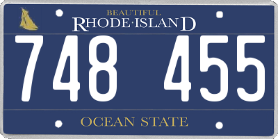 RI license plate 748455