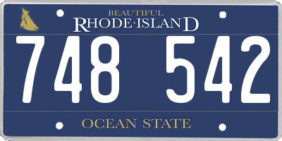 RI license plate 748542