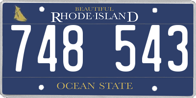 RI license plate 748543