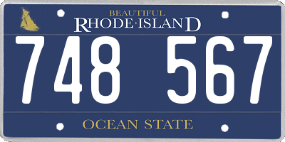 RI license plate 748567