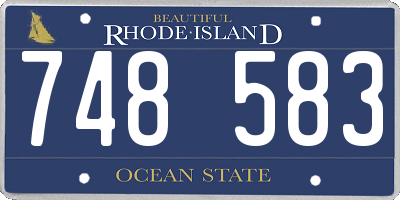 RI license plate 748583