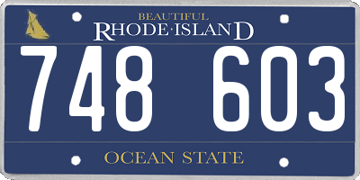 RI license plate 748603