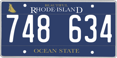 RI license plate 748634