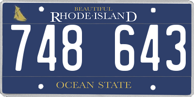 RI license plate 748643