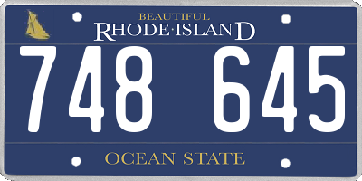 RI license plate 748645