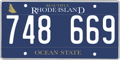 RI license plate 748669
