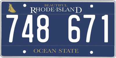 RI license plate 748671