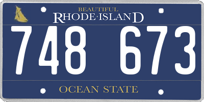 RI license plate 748673
