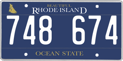RI license plate 748674