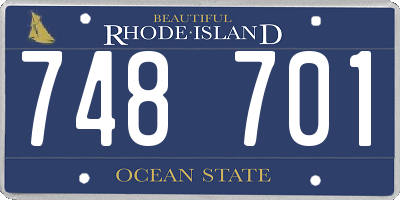 RI license plate 748701