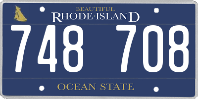 RI license plate 748708