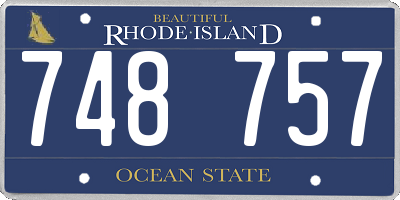 RI license plate 748757