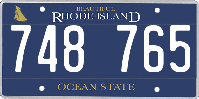 RI license plate 748765