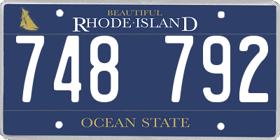 RI license plate 748792