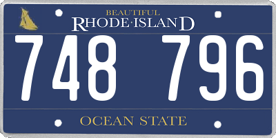 RI license plate 748796