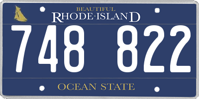 RI license plate 748822