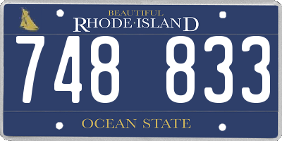 RI license plate 748833