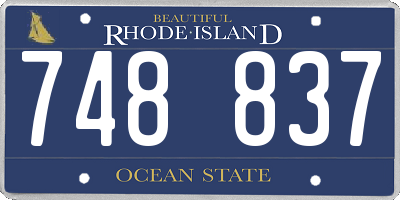 RI license plate 748837