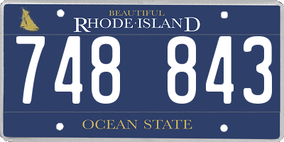 RI license plate 748843