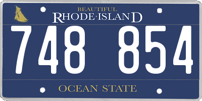 RI license plate 748854
