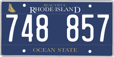 RI license plate 748857