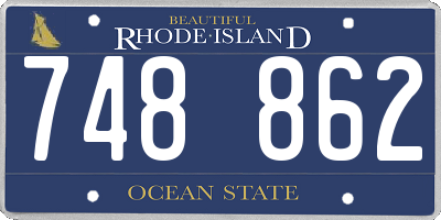 RI license plate 748862