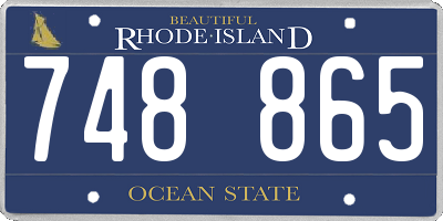 RI license plate 748865