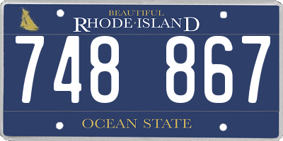 RI license plate 748867