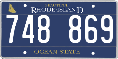 RI license plate 748869