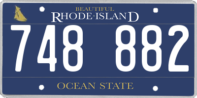 RI license plate 748882