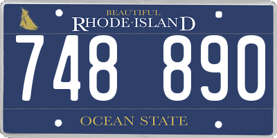 RI license plate 748890