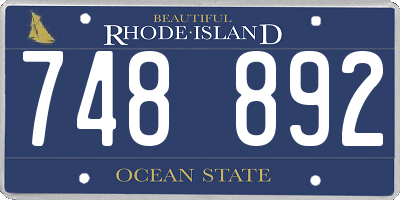 RI license plate 748892