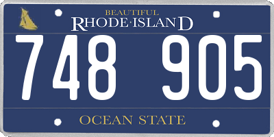 RI license plate 748905