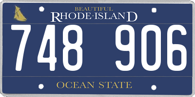 RI license plate 748906