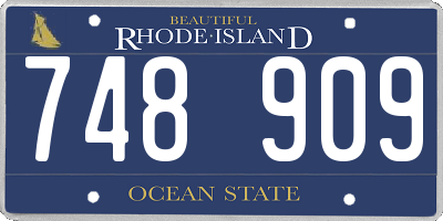 RI license plate 748909