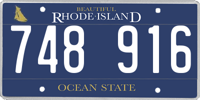 RI license plate 748916