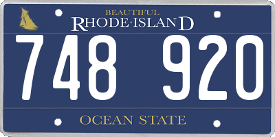 RI license plate 748920