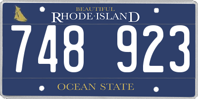 RI license plate 748923