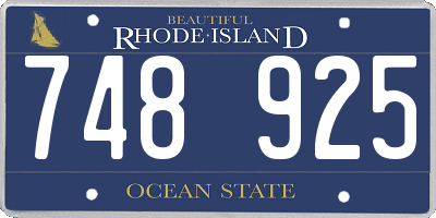 RI license plate 748925