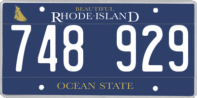 RI license plate 748929