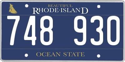 RI license plate 748930