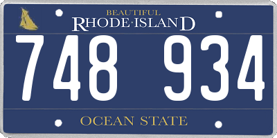 RI license plate 748934