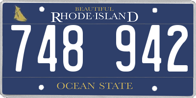 RI license plate 748942