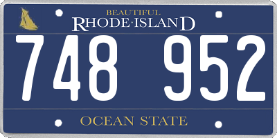 RI license plate 748952