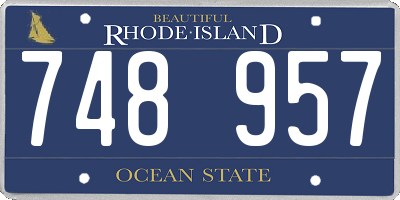 RI license plate 748957