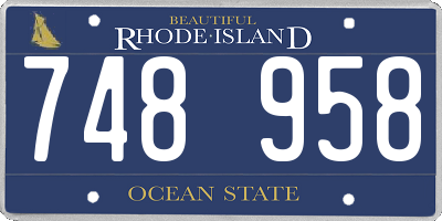 RI license plate 748958