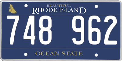 RI license plate 748962
