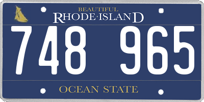 RI license plate 748965
