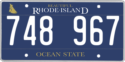RI license plate 748967