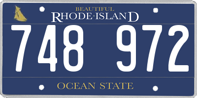 RI license plate 748972